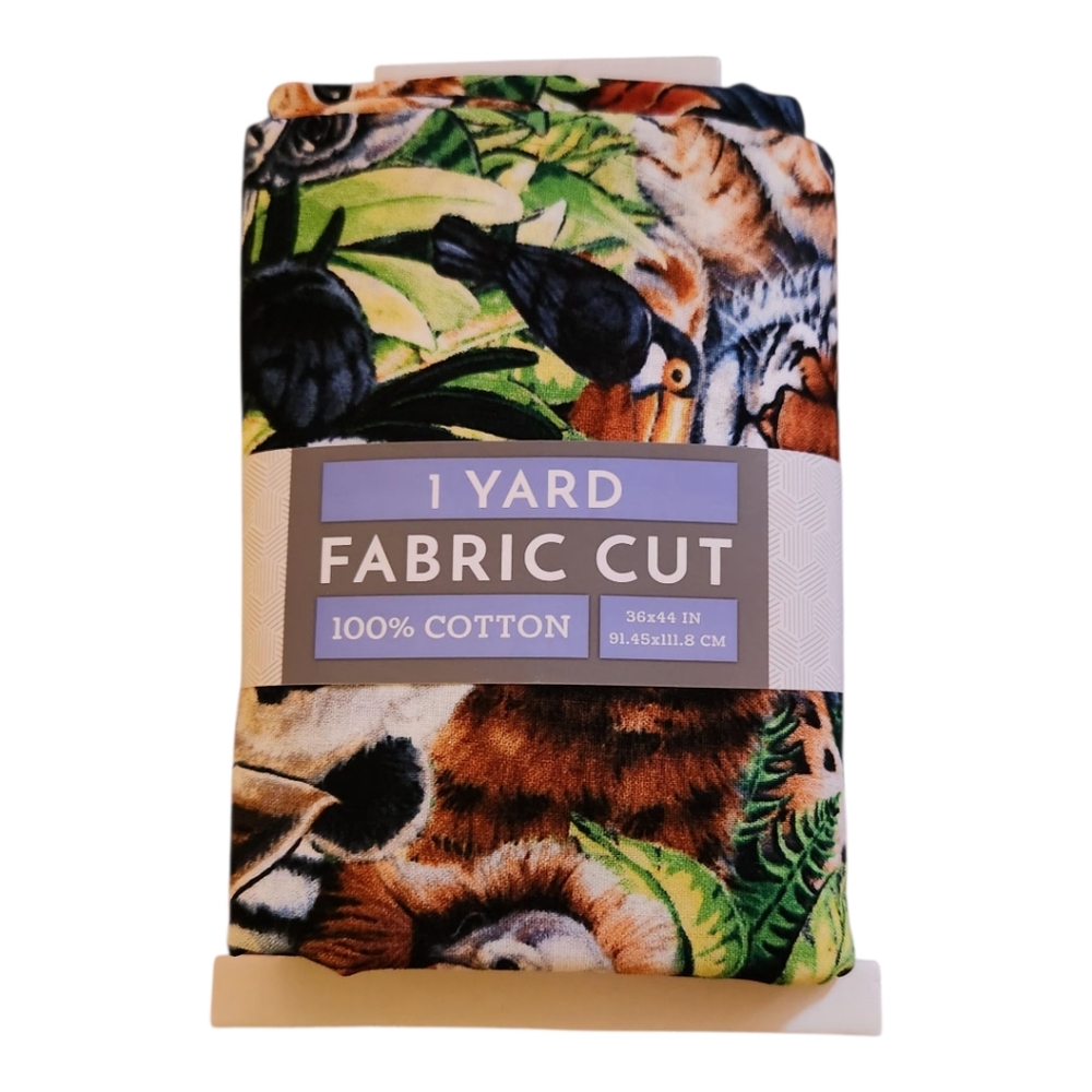 Jungle Print Cotton Fabric Cut